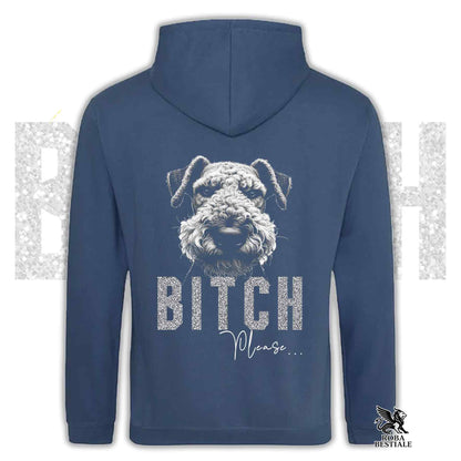 Felpa BI**H, PLEASE - AIREDALE TERRIER - Con Cappuccio e Tasconi, Unisex, in tanti colori - dalla XS alla 5XL
