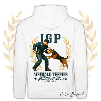 Felpa IGP ATTACK - AIREDALE TERRIER - Con Cappuccio e Tasconi, Unisex, in tanti colori - dalla XS alla 5XL