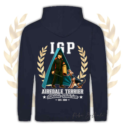 Felpa IGP REVIER - AIREDALE TERRIER - Con Cappuccio e Tasconi, Unisex, in tanti colori - dalla XS alla 5XL