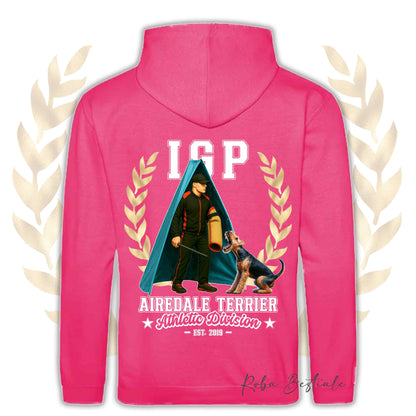 Felpa IGP REVIER - AIREDALE TERRIER - Con Cappuccio e Tasconi, Unisex, in tanti colori - dalla XS alla 5XL