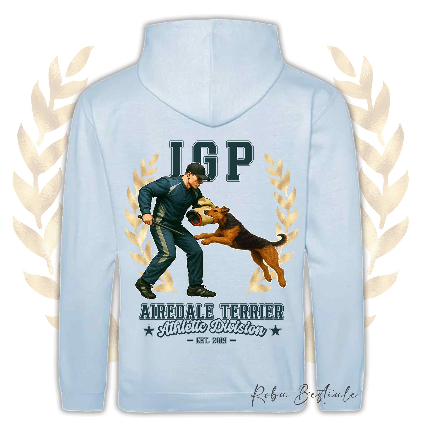 Felpa IGP ATTACK - AIREDALE TERRIER - Con Cappuccio e Tasconi, Unisex, in tanti colori - dalla XS alla 5XL