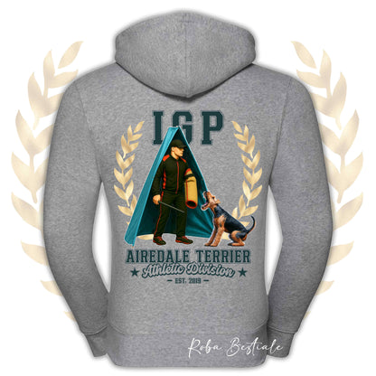Felpa IGP REVIER - AIREDALE TERRIER - Con Cappuccio e Full Zip, Uomo o Donna, in tanti colori - dalla XS alla 5XL
