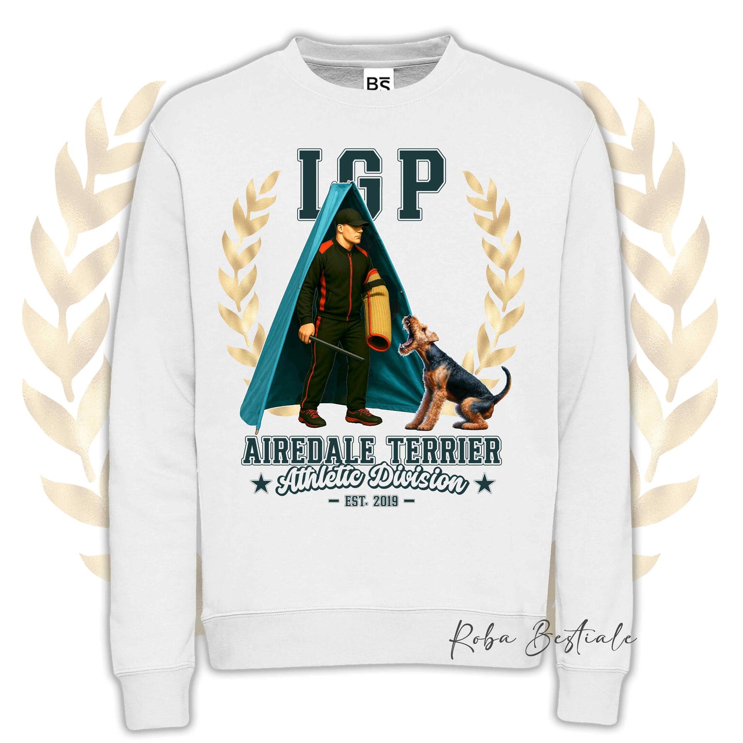 Felpa Invernale IGP REVIER - AIREDALE TERRIER - Girocollo, Unisex, in tanti colori! - dalla XS alla 3XL