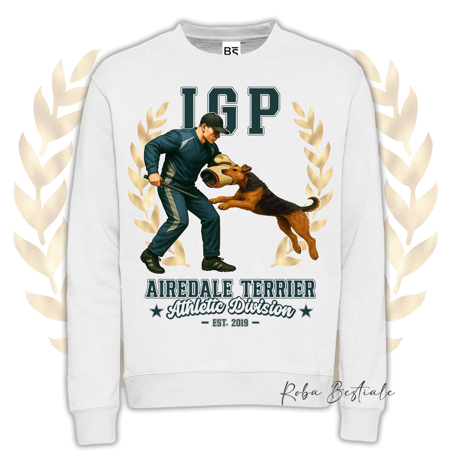 Felpa Invernale IGP ATTACK - AIREDALE TERRIER - Girocollo, Unisex, in tanti colori! - dalla XS alla 3XL