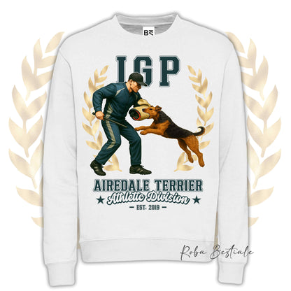 Felpa Invernale IGP ATTACK - AIREDALE TERRIER - Girocollo, Unisex, in tanti colori! - dalla XS alla 3XL
