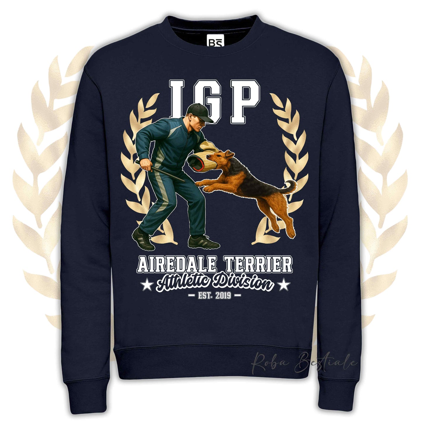 Felpa Invernale IGP ATTACK - AIREDALE TERRIER - Girocollo, Unisex, in tanti colori! - dalla XS alla 3XL