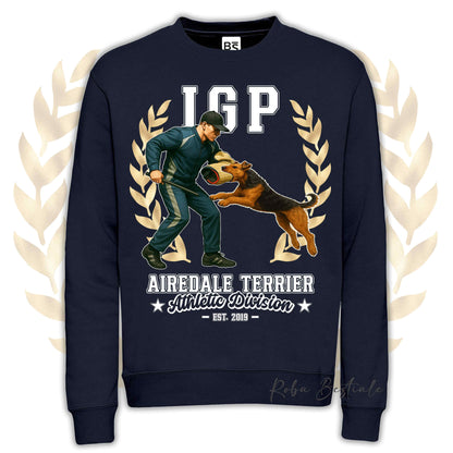 Felpa Invernale IGP ATTACK - AIREDALE TERRIER - Girocollo, Unisex, in tanti colori! - dalla XS alla 3XL