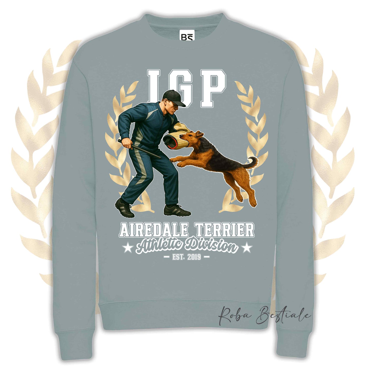 Felpa Invernale IGP ATTACK - AIREDALE TERRIER - Girocollo, Unisex, in tanti colori! - dalla XS alla 3XL