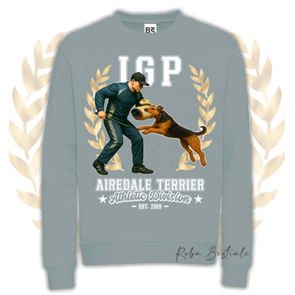 Felpa Invernale IGP ATTACK - AIREDALE TERRIER - Girocollo, Unisex, in tanti colori! - dalla XS alla 3XL