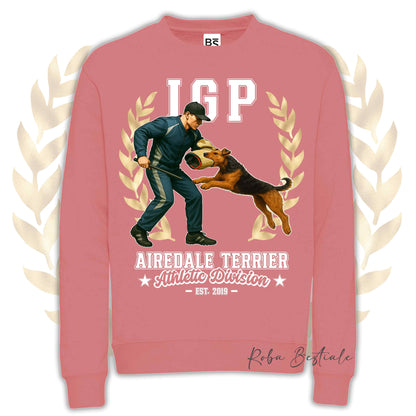 Felpa Invernale IGP ATTACK - AIREDALE TERRIER - Girocollo, Unisex, in tanti colori! - dalla XS alla 3XL