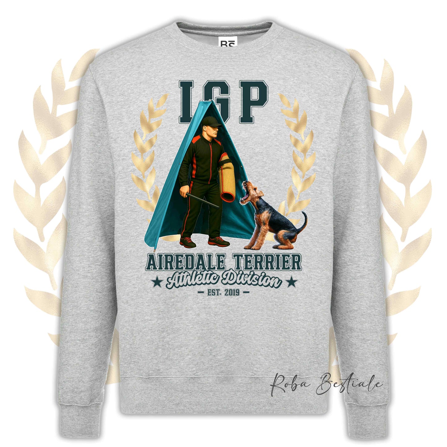 Felpa Invernale IGP REVIER - AIREDALE TERRIER - Girocollo, Unisex, in tanti colori! - dalla XS alla 3XL