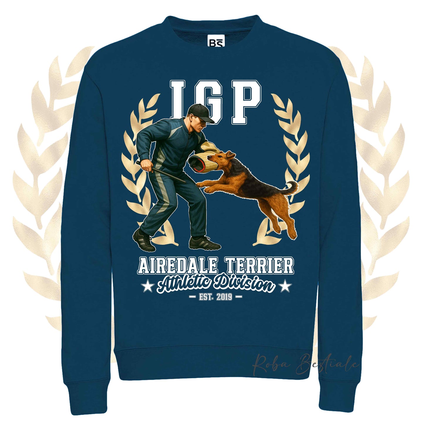Felpa Invernale IGP ATTACK - AIREDALE TERRIER - Girocollo, Unisex, in tanti colori! - dalla XS alla 3XL