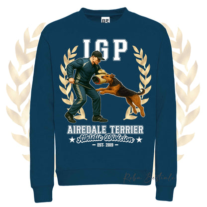 Felpa Invernale IGP ATTACK - AIREDALE TERRIER - Girocollo, Unisex, in tanti colori! - dalla XS alla 3XL