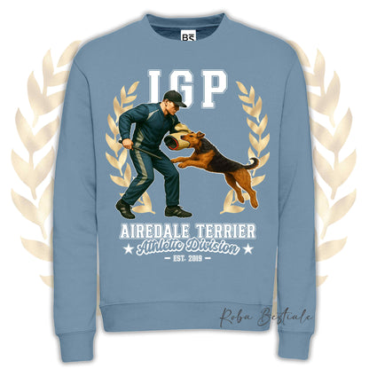Felpa Invernale IGP ATTACK - AIREDALE TERRIER - Girocollo, Unisex, in tanti colori! - dalla XS alla 3XL