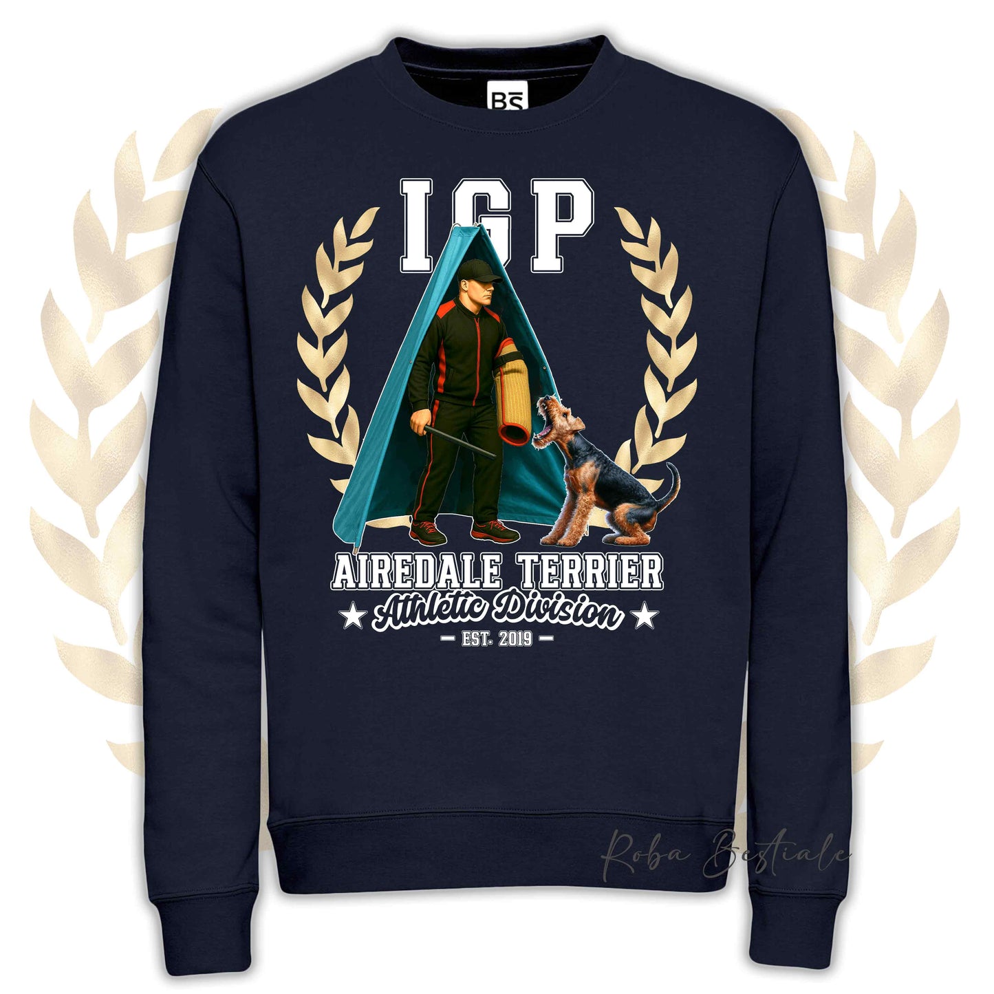Felpa Invernale IGP REVIER - AIREDALE TERRIER - Girocollo, Unisex, in tanti colori! - dalla XS alla 3XL