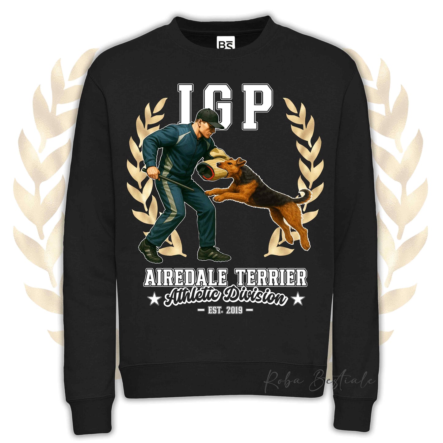 Felpa Invernale IGP ATTACK - AIREDALE TERRIER - Girocollo, Unisex, in tanti colori! - dalla XS alla 3XL