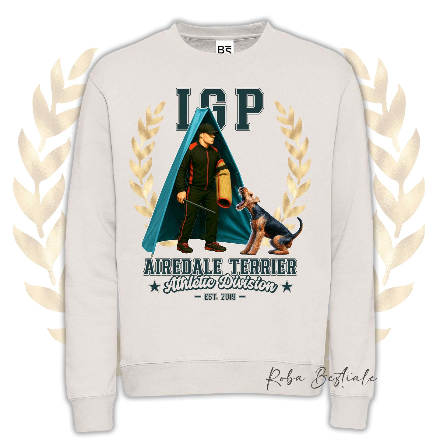 Felpa Invernale IGP REVIER - AIREDALE TERRIER - Girocollo, Unisex, in tanti colori! - dalla XS alla 3XL