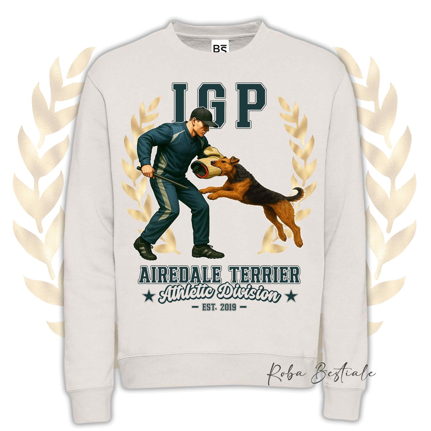 Felpa Invernale IGP ATTACK - AIREDALE TERRIER - Girocollo, Unisex, in tanti colori! - dalla XS alla 3XL