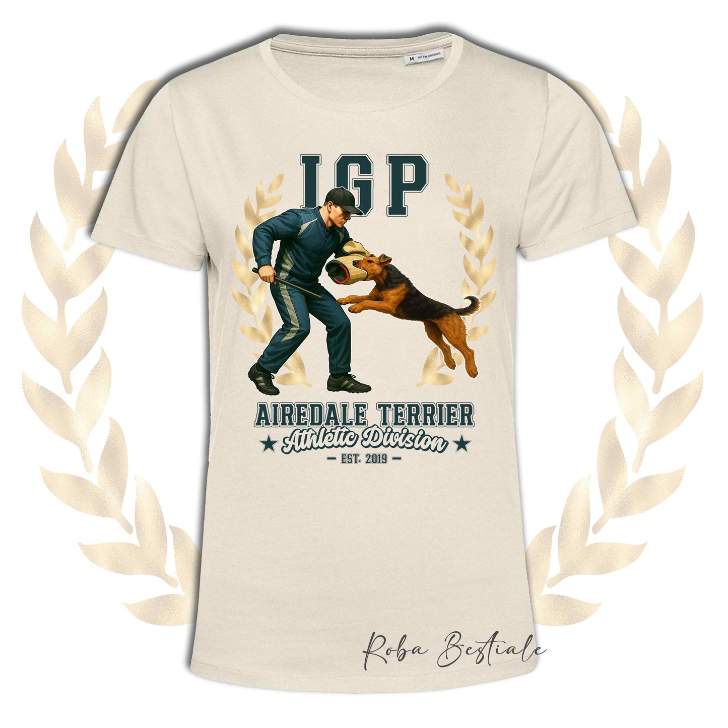 T-Shirt IGP ATTACK - AIREDALE TERRIER - Uomo o Donna, disponibile in tanti colori - dalla XS alla 5XL