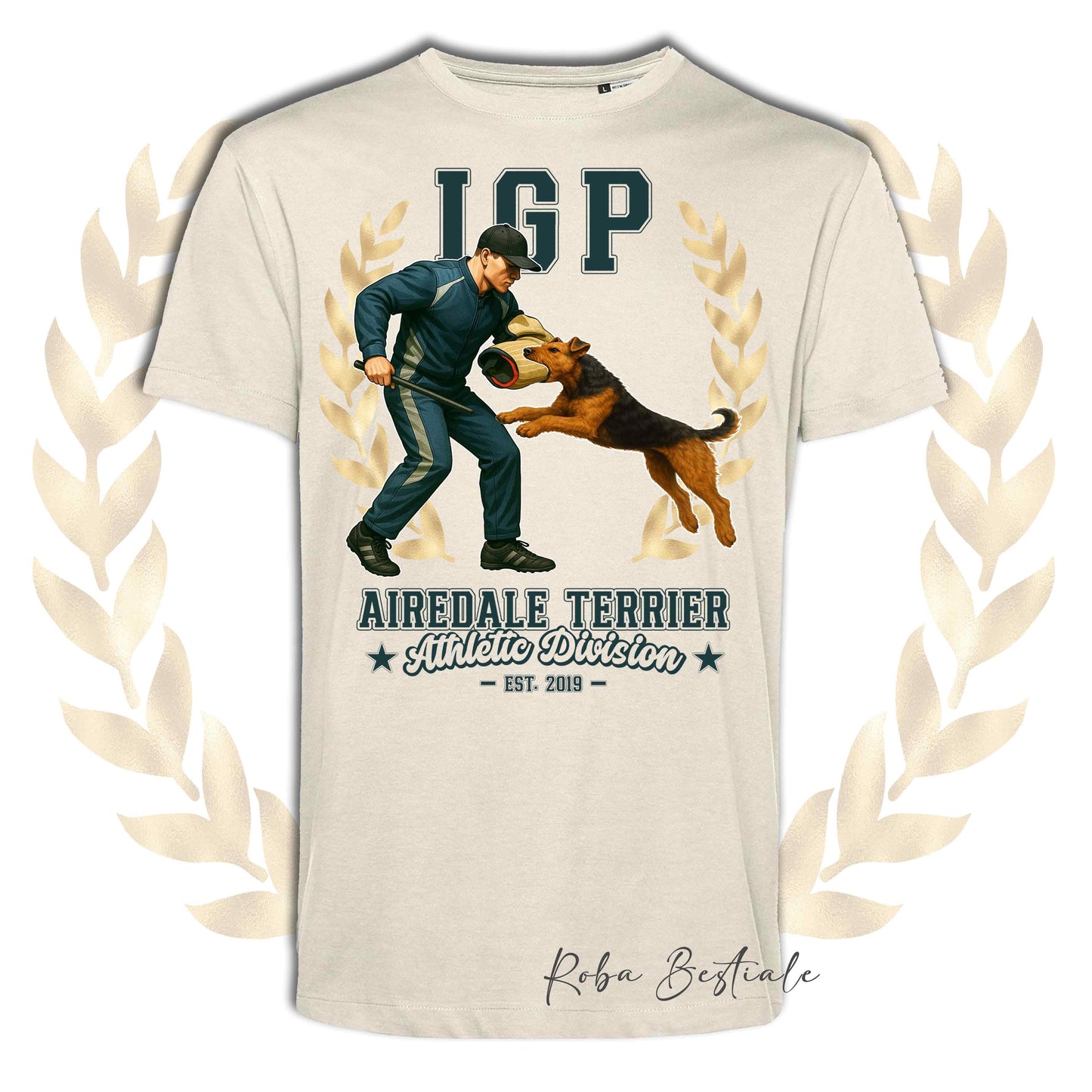 T-Shirt IGP ATTACK - AIREDALE TERRIER - Uomo o Donna, disponibile in tanti colori - dalla XS alla 5XL