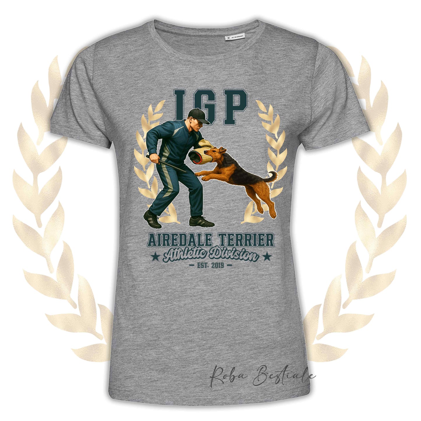T-Shirt IGP ATTACK - AIREDALE TERRIER - Uomo o Donna, disponibile in tanti colori - dalla XS alla 5XL