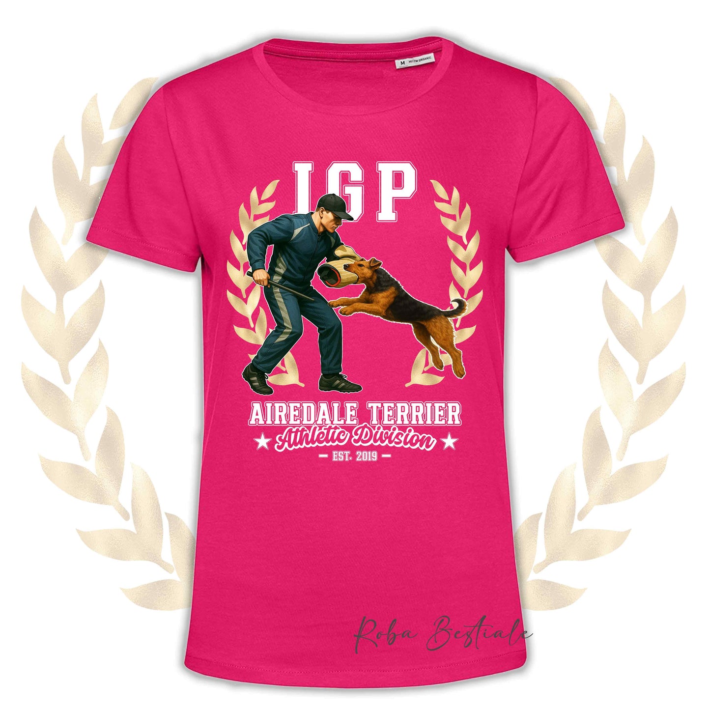 T-Shirt IGP ATTACK - AIREDALE TERRIER - Uomo o Donna, disponibile in tanti colori - dalla XS alla 5XL