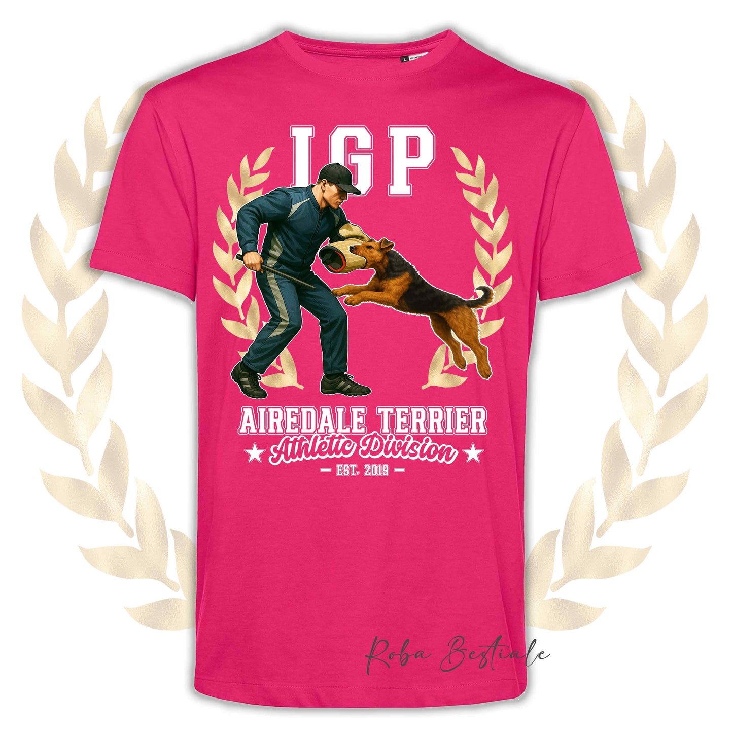 T-Shirt IGP ATTACK - AIREDALE TERRIER - Uomo o Donna, disponibile in tanti colori - dalla XS alla 5XL