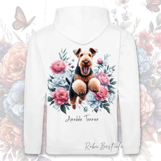 Felpa PEONY - AIREDALE TERRIER - Con Cappuccio e Tasconi, Unisex, in tanti colori - dalla XS alla 5XL