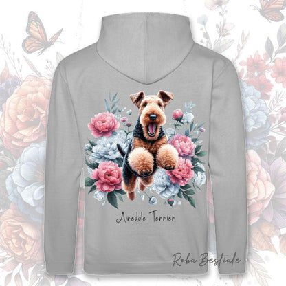Felpa PEONY - AIREDALE TERRIER - Con Cappuccio e Tasconi, Unisex, in tanti colori - dalla XS alla 5XL