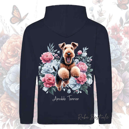 Felpa PEONY - AIREDALE TERRIER - Con Cappuccio e Tasconi, Unisex, in tanti colori - dalla XS alla 5XL