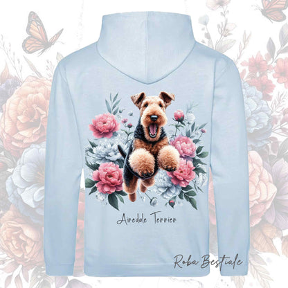 Felpa PEONY - AIREDALE TERRIER - Con Cappuccio e Tasconi, Unisex, in tanti colori - dalla XS alla 5XL