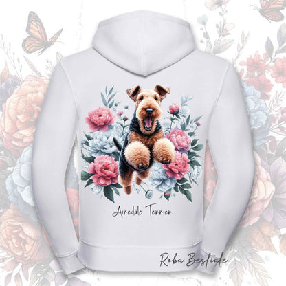 Felpa PEONY - AIREDALE TERRIER - Con Cappuccio e Full Zip, Uomo o Donna, in tanti colori - dalla XS alla 5XL