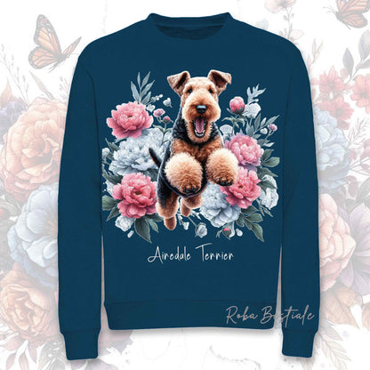 Felpa Invernale PEONY - AIREDALE TERRIER - Girocollo, Unisex, in tanti colori! - dalla XS alla 3XL