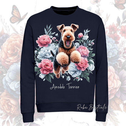 Felpa Invernale PEONY - AIREDALE TERRIER - Girocollo, Unisex, in tanti colori! - dalla XS alla 3XL