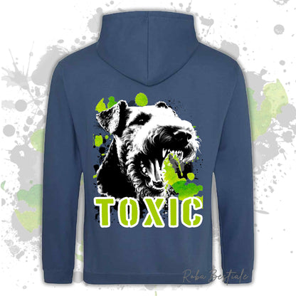 Felpa TOXIC - AIREDALE TERRIER - Con Cappuccio e Tasconi, Unisex, in tanti colori - dalla XS alla 5XL