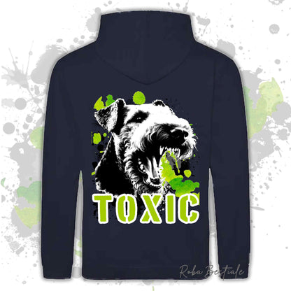 Felpa TOXIC - AIREDALE TERRIER - Con Cappuccio e Tasconi, Unisex, in tanti colori - dalla XS alla 5XL