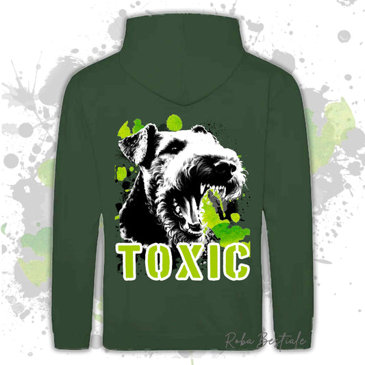 Felpa TOXIC - AIREDALE TERRIER - Con Cappuccio e Tasconi, Unisex, in tanti colori - dalla XS alla 5XL