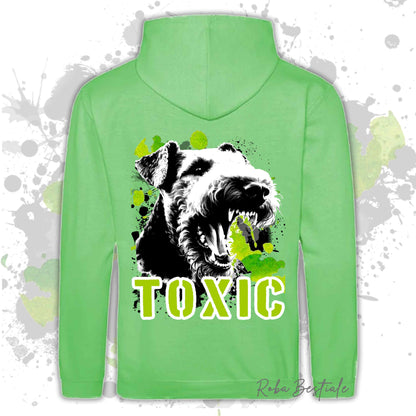Felpa TOXIC - AIREDALE TERRIER - Con Cappuccio e Tasconi, Unisex, in tanti colori - dalla XS alla 5XL
