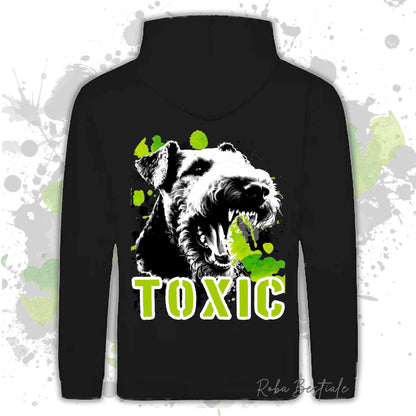 Felpa TOXIC - AIREDALE TERRIER - Con Cappuccio e Tasconi, Unisex, in tanti colori - dalla XS alla 5XL