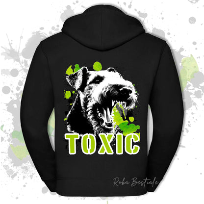 Felpa TOXIC - AIREDALE TERRIER - Con Cappuccio e Full Zip, Uomo o Donna, in tanti colori - dalla XS alla 5XL