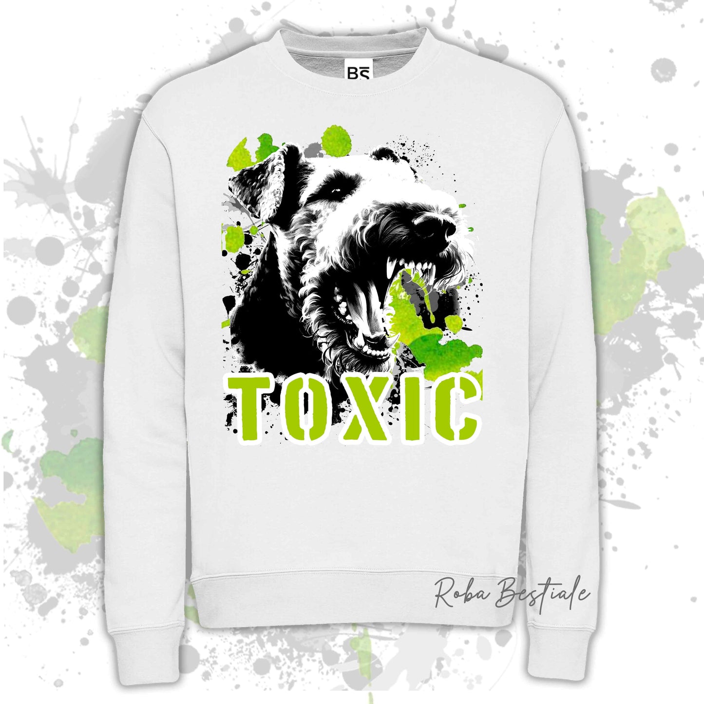 Felpa TOXIC - AIREDALE TERRIER - Girocollo, Unisex, in tanti colori! - dalla XS alla 3XL