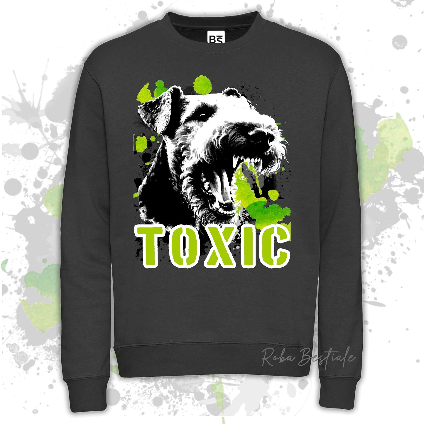 Felpa TOXIC - AIREDALE TERRIER - Girocollo, Unisex, in tanti colori! - dalla XS alla 3XL