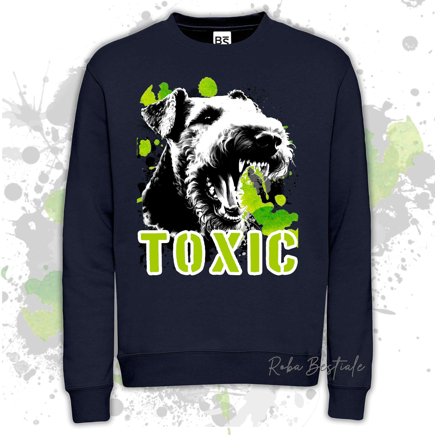 Felpa TOXIC - AIREDALE TERRIER - Girocollo, Unisex, in tanti colori! - dalla XS alla 3XL