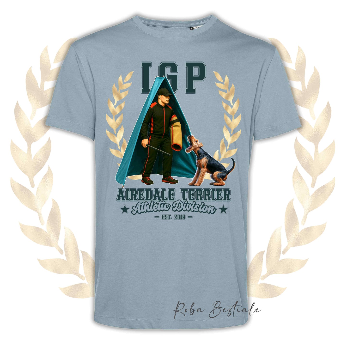 T-Shirt IGP REVIER - AIREDALE TERRIER - Uomo o Donna, disponibile in tanti colori - dalla XS alla 5XL