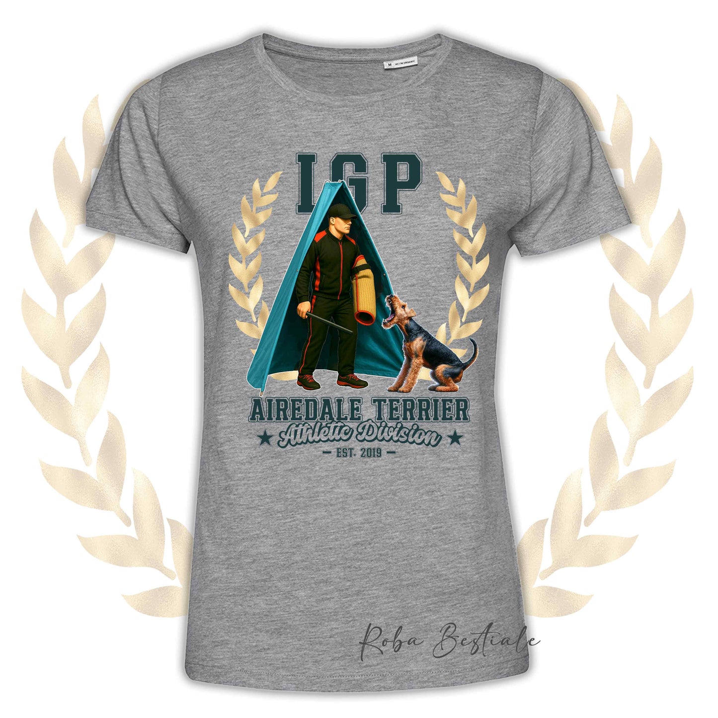T-Shirt IGP REVIER - AIREDALE TERRIER - Uomo o Donna, disponibile in tanti colori - dalla XS alla 5XL
