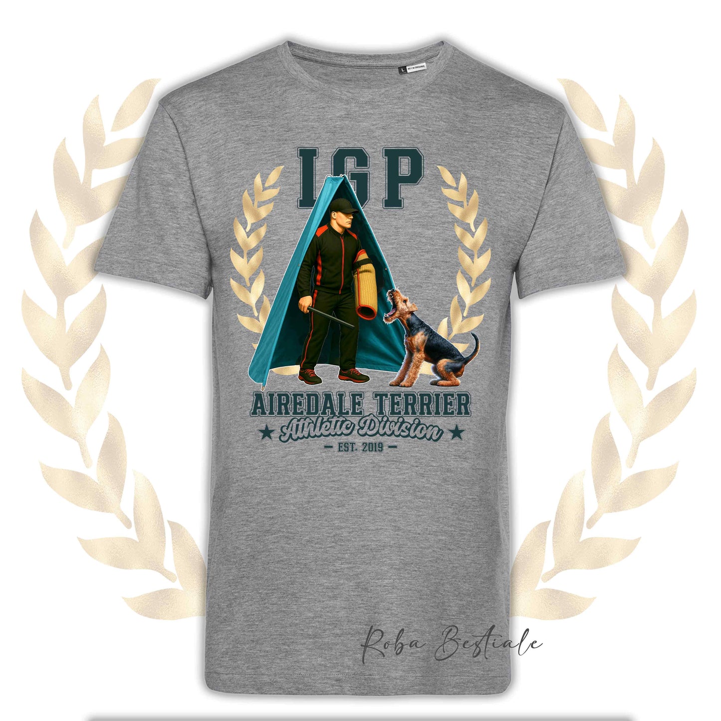 T-Shirt IGP REVIER - AIREDALE TERRIER - Uomo o Donna, disponibile in tanti colori - dalla XS alla 5XL