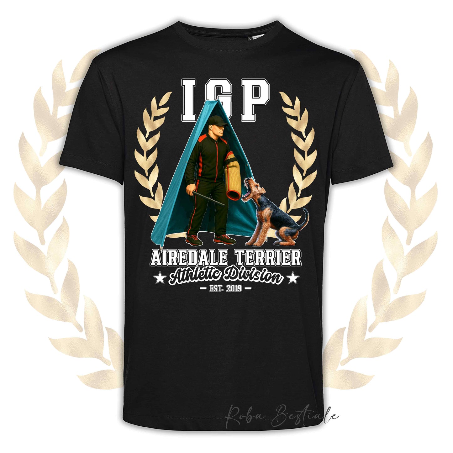 T-Shirt IGP REVIER - AIREDALE TERRIER - Uomo o Donna, disponibile in tanti colori - dalla XS alla 5XL