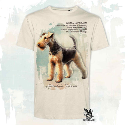 T-Shirt APPEARANCE - AIREDALE TERRIER - Bianca o Beige, da Uomo o da Donna - dalla XS alla 5XL