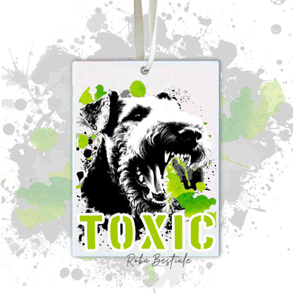 Deodorante Auto TOXIC - AREDALE TERRIER - In Feltro, con cordino - 7,5 x 10 cm
