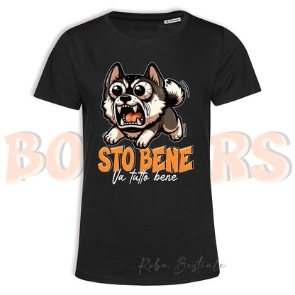 T-Shirt BONKERS - STO BENE - AKITA AMERICANO - Uomo o Donna - dalla XS alla 5XL